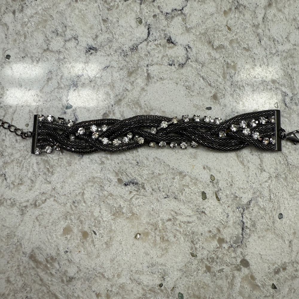 Vintage Mesh wrap and Diamant'e Bracelet gunmetal mesh